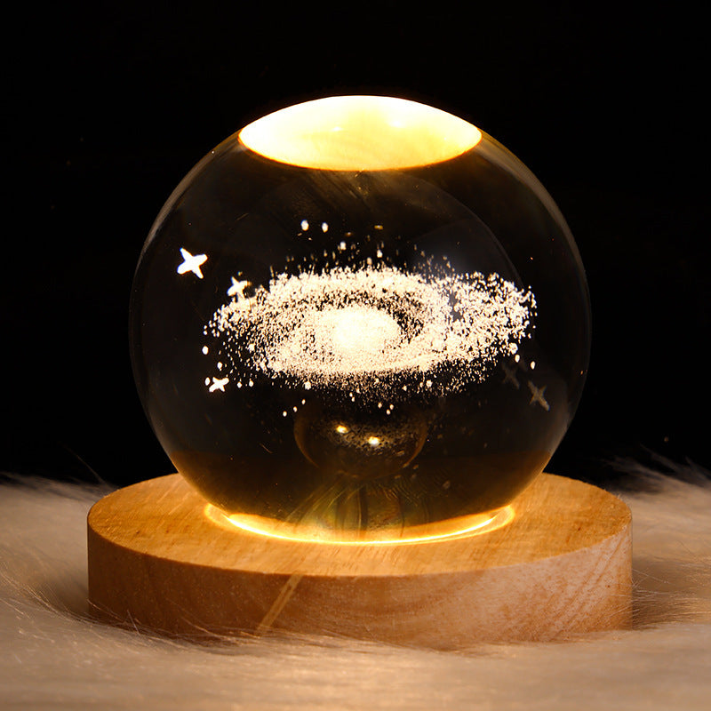 Luminous Starry Sky And Planets Moon Crystal Ball Small Night Lamp