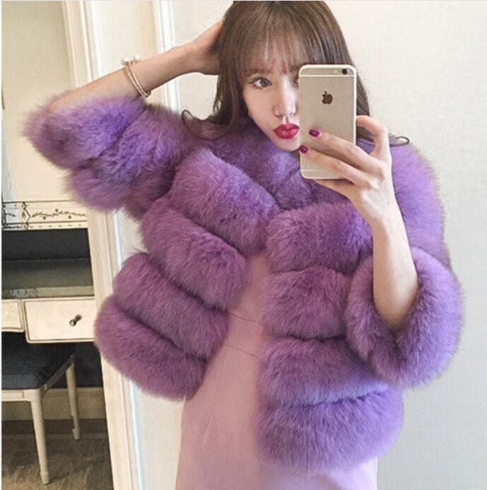 Elegant Thick Warm Outerwear Fake Fur Jacket Women Fashion