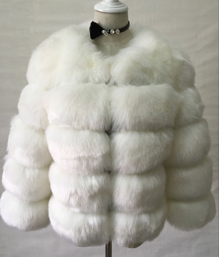 Elegant Thick Warm Outerwear Fake Fur Jacket Women Fashion