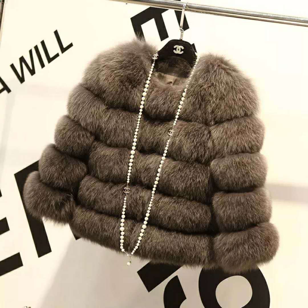 Elegant Thick Warm Outerwear Fake Fur Jacket Women Fashion