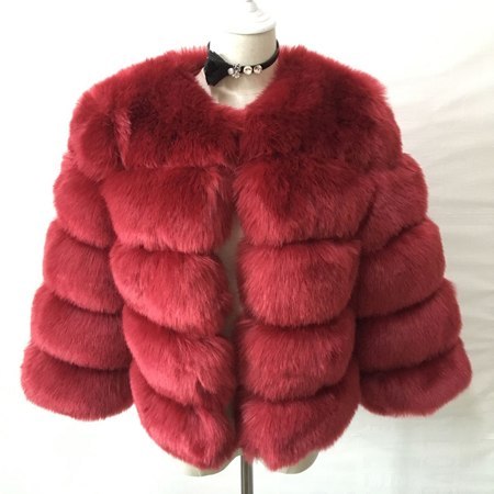 Elegant Thick Warm Outerwear Fake Fur Jacket Women Fashion