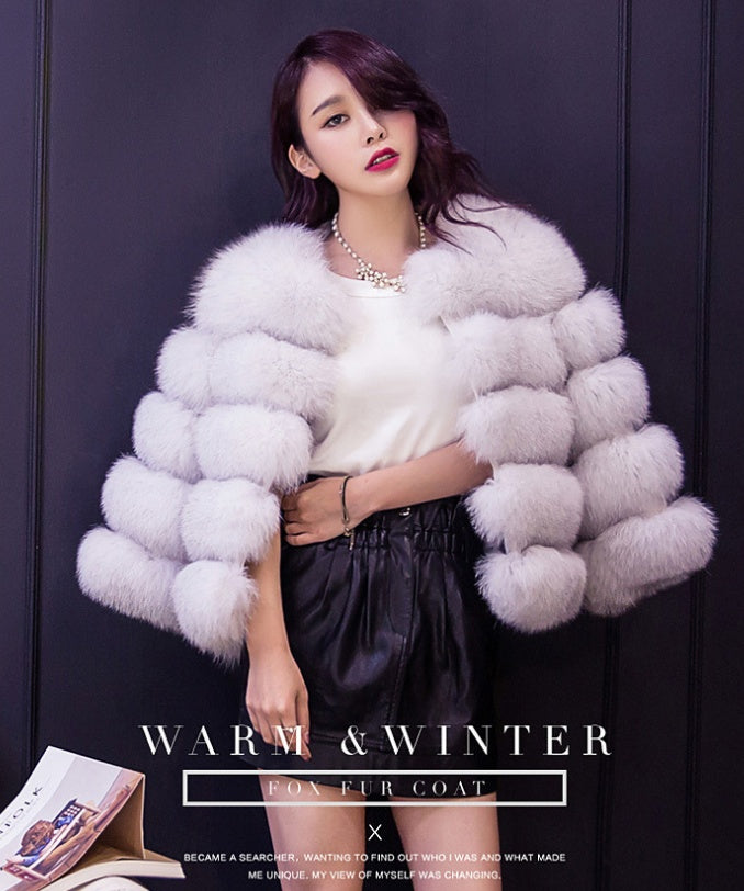 Elegant Thick Warm Outerwear Fake Fur Jacket Women Fashion