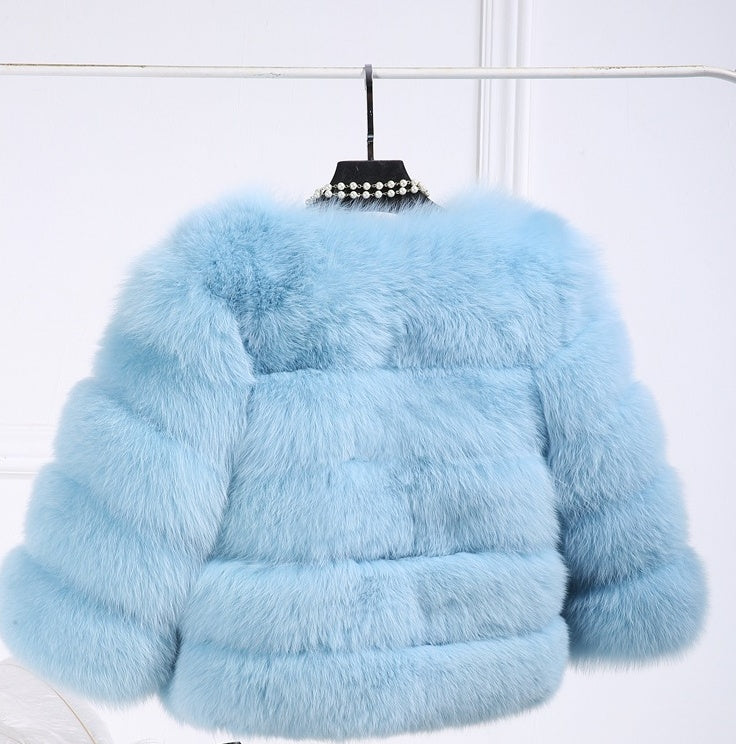 Elegant Thick Warm Outerwear Fake Fur Jacket Women Fashion