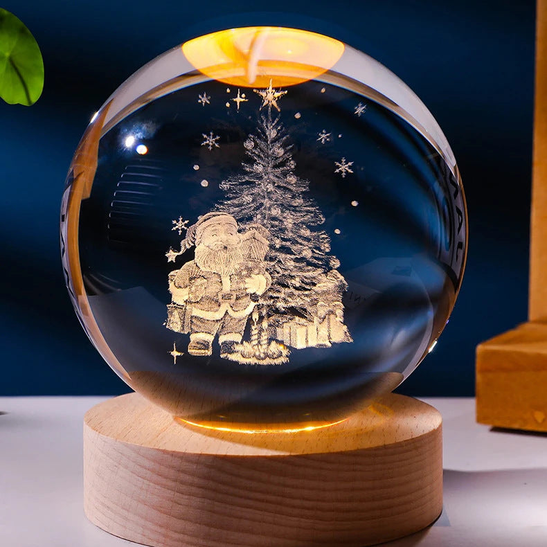 Luminous Starry Sky And Planets Moon Crystal Ball Small Night Lamp